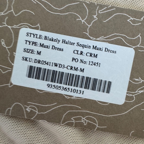 NWT MESHKI Blakely Halter Sequin Maxi Dress SZ M - Picture 5 of 14